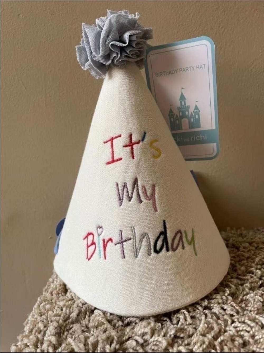 Kids' Cream "It's My Birthday" Party Hat by Pink/Blur